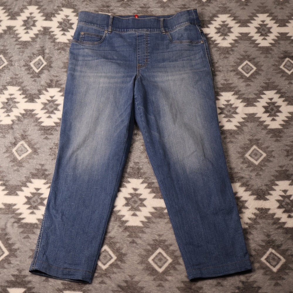 Spanx Ankle Straight Leg Jeans Medium Wash Pull On 20356R Womens 1X